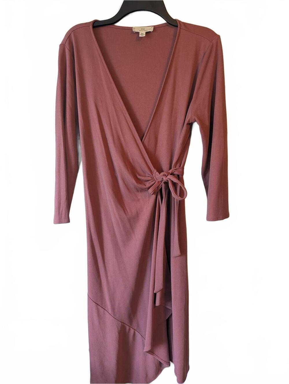 Halston Mauve Wrap Dress Size M